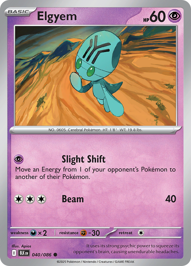 Elgyem #040/086 Common (Poke Ball Pattern) / Black Bolt