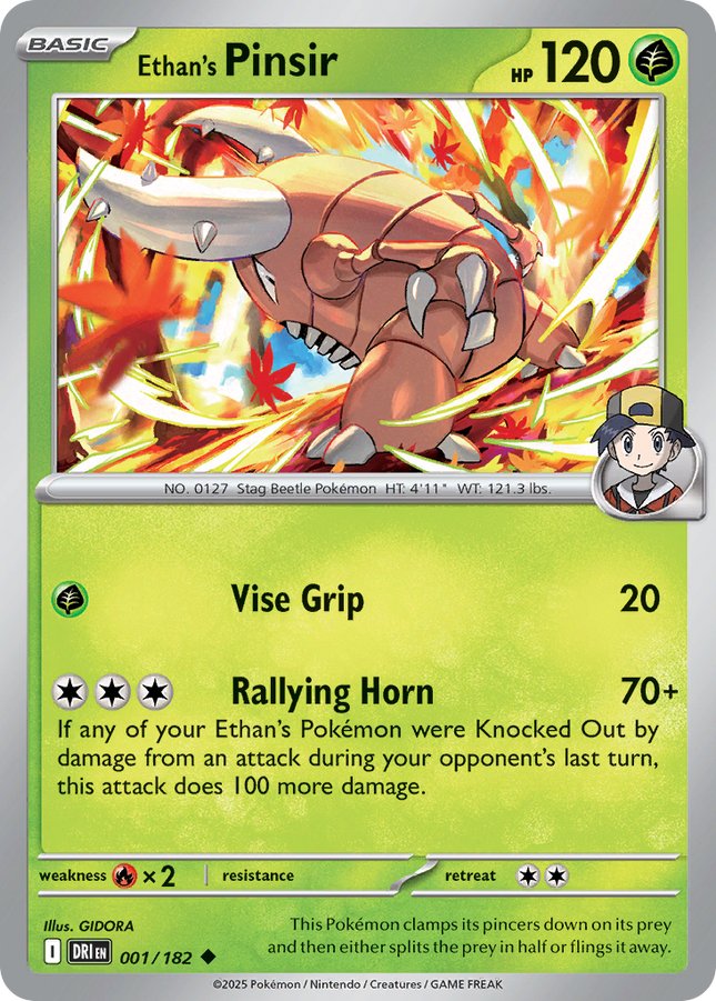 Ethan's Pinsir #001/182 Uncommon (Reverse Holofoil) / Destined Rivals
