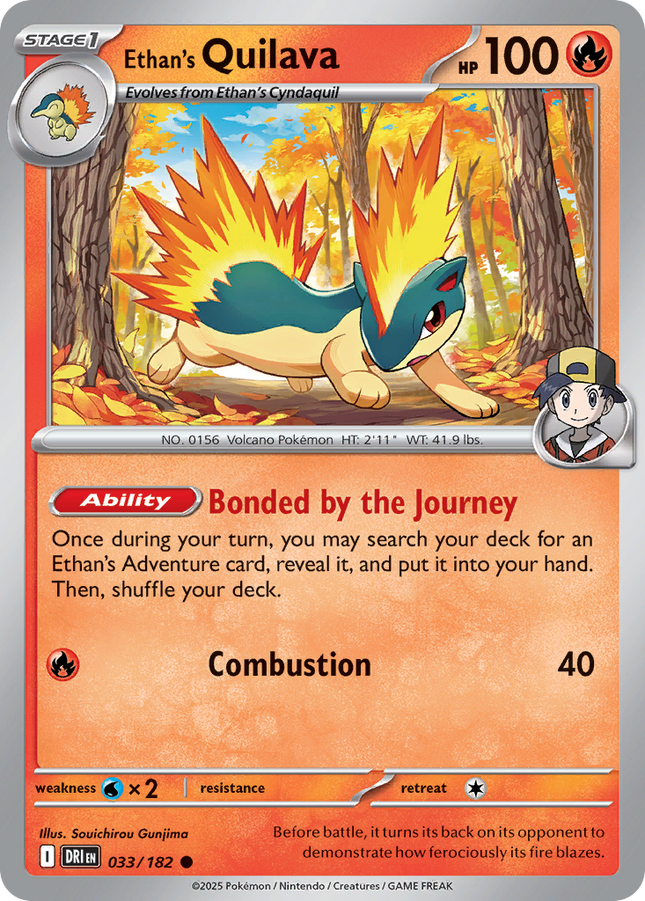 Ethan's Quilava #033/182 Common (Reverse Holofoil) / Destined Rivals