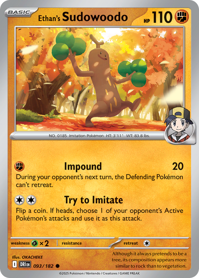Ethan's Sudowoodo #093/182 Common (Reverse Holofoil) / Destined Rivals
