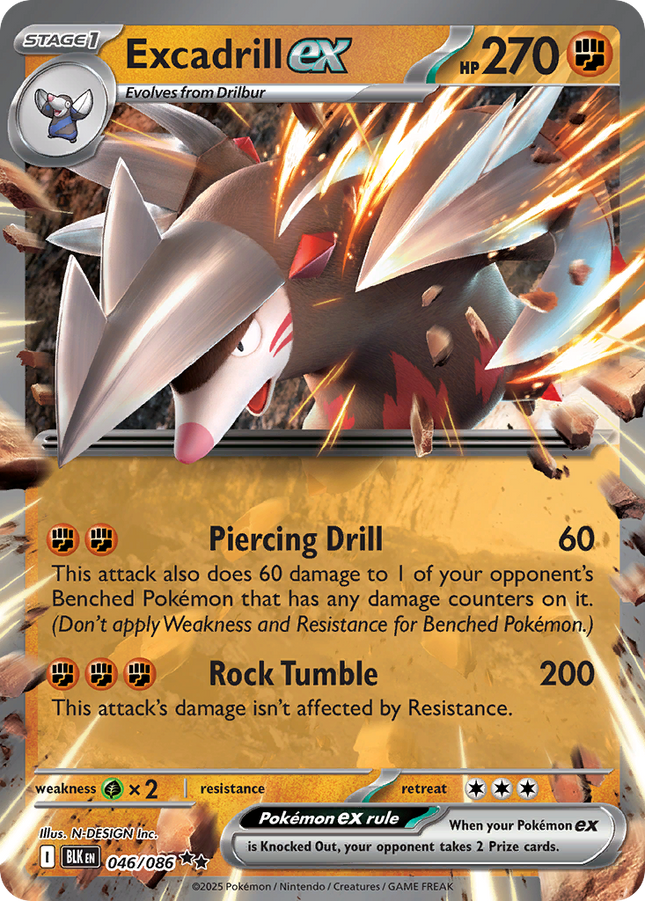 Excadrill EX #046/086 Ultra Rare (Holofoil) / Black Bolt