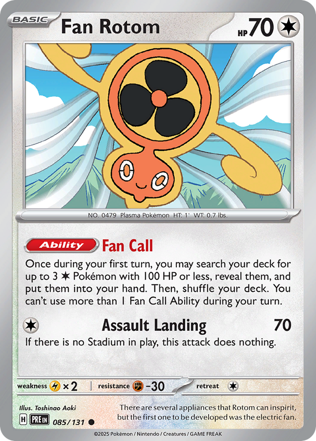 Fan Rotom #085/131 Common (Poke Ball Pattern) / Prismatic Evolutions
