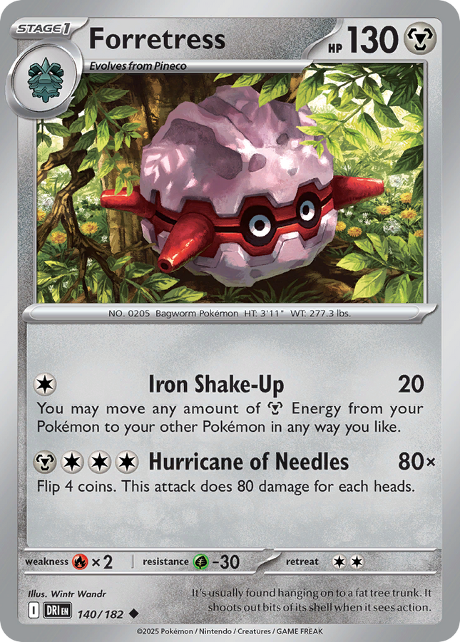 Forretress #140/182 Uncommon (Reverse Holofoil) / Destined Rivals
