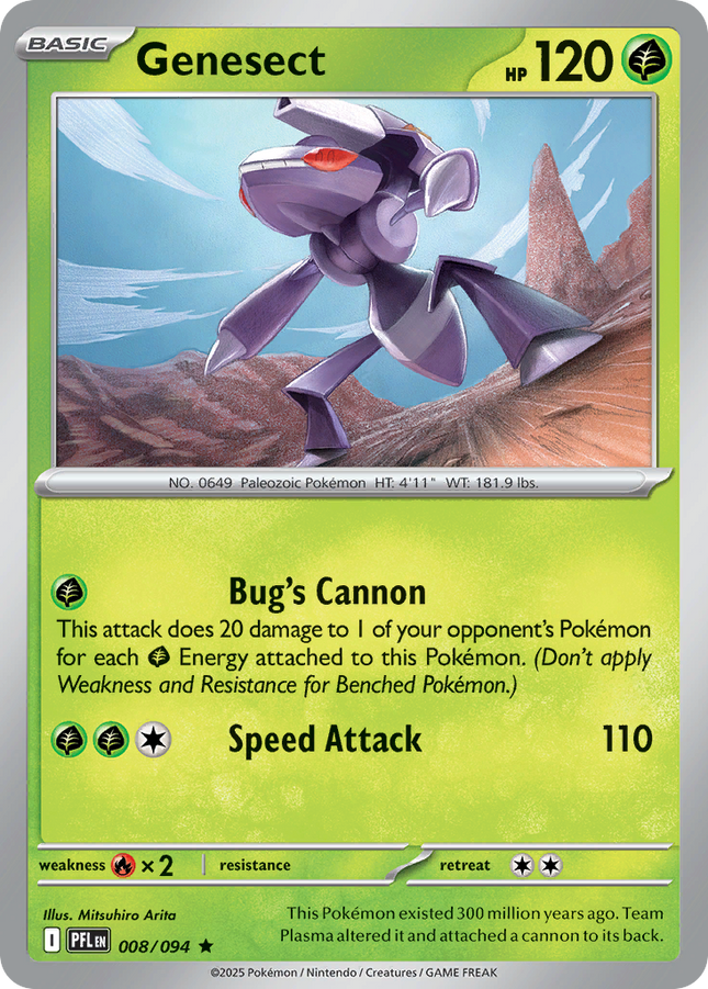 Genesect #008/094 Rare (Reverse Holofoil) / Phantasmal Flames
