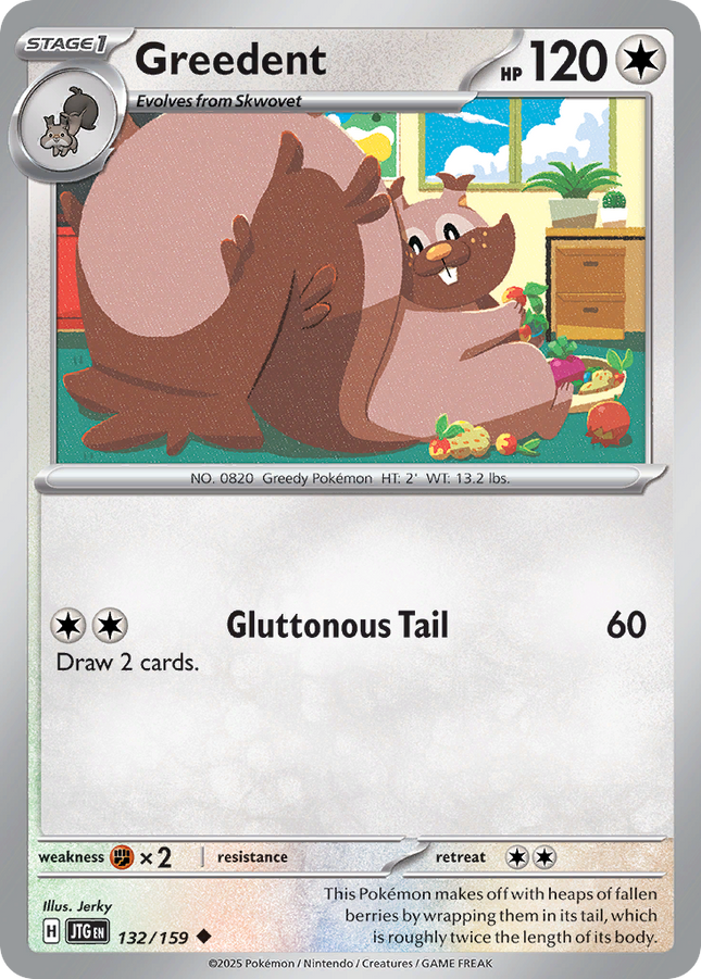 Greedent #132/159 Uncommon (Reverse Holofoil) / Journey Together