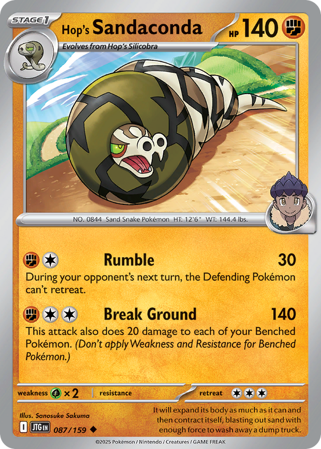 Hop's Sandaconda #087/159 Uncommon (Reverse Holofoil) / Journey Together