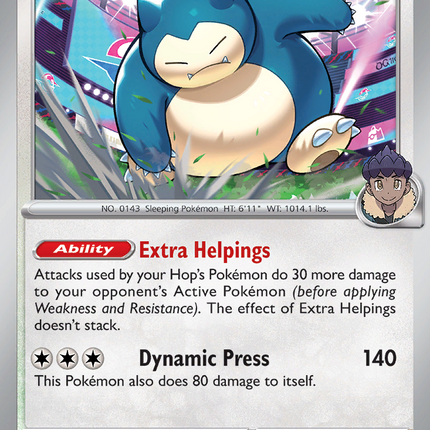 Hop's Snorlax #117/159 Rare (Holofoil) / Journey Together
