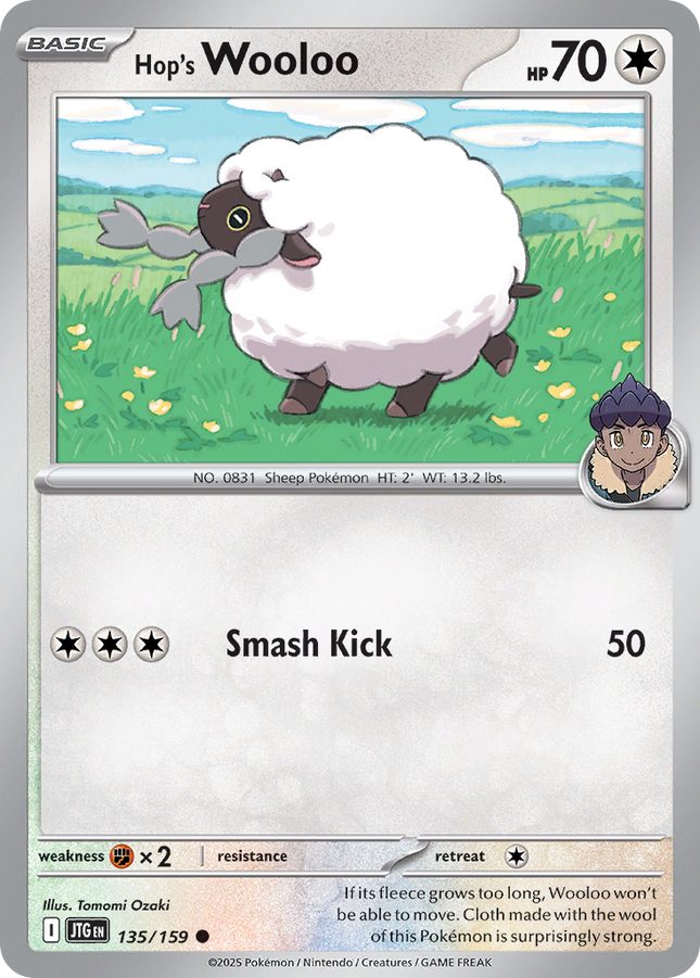 Hop's Wooloo #135/159 Common (Reverse Holofoil) / Journey Together