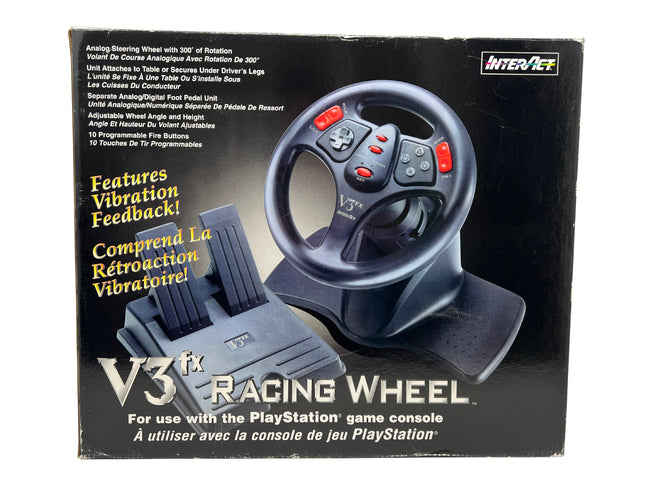 InterAct V3fx Racing Wheel And Pedals SV-1118 Black For PlayStation 1 / 2