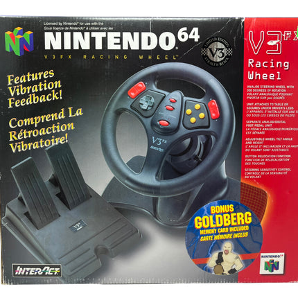 InterAct V3fx Racing Wheel And Pedals For Nintendo 64