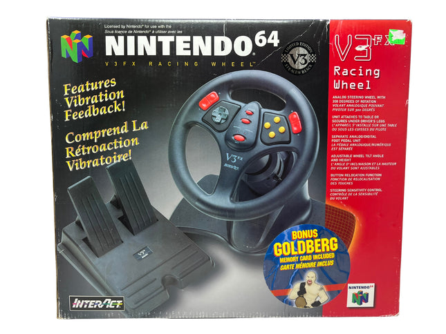InterAct V3fx Racing Wheel And Pedals For Nintendo 64