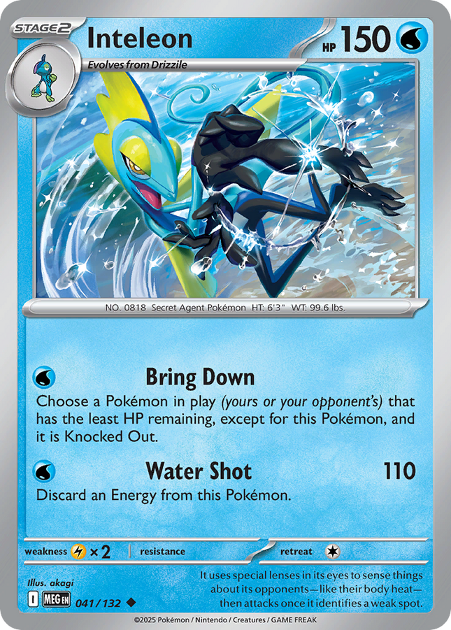 Inteleon #041/132 Uncommon (Reverse Holofoil) / Mega Evolution