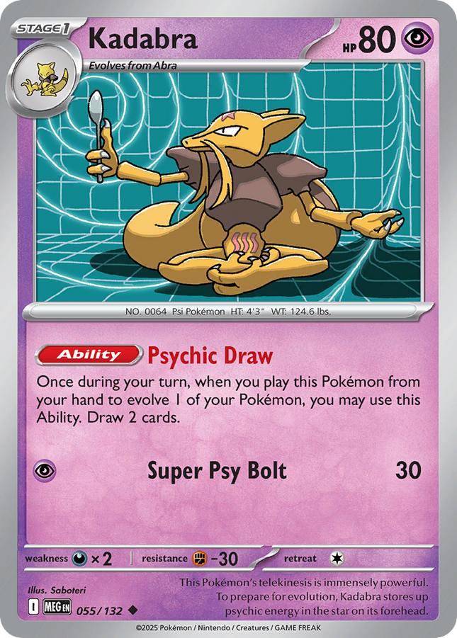 Kadabra #055/132 Uncommon (Reverse Holofoil) / Mega Evolution