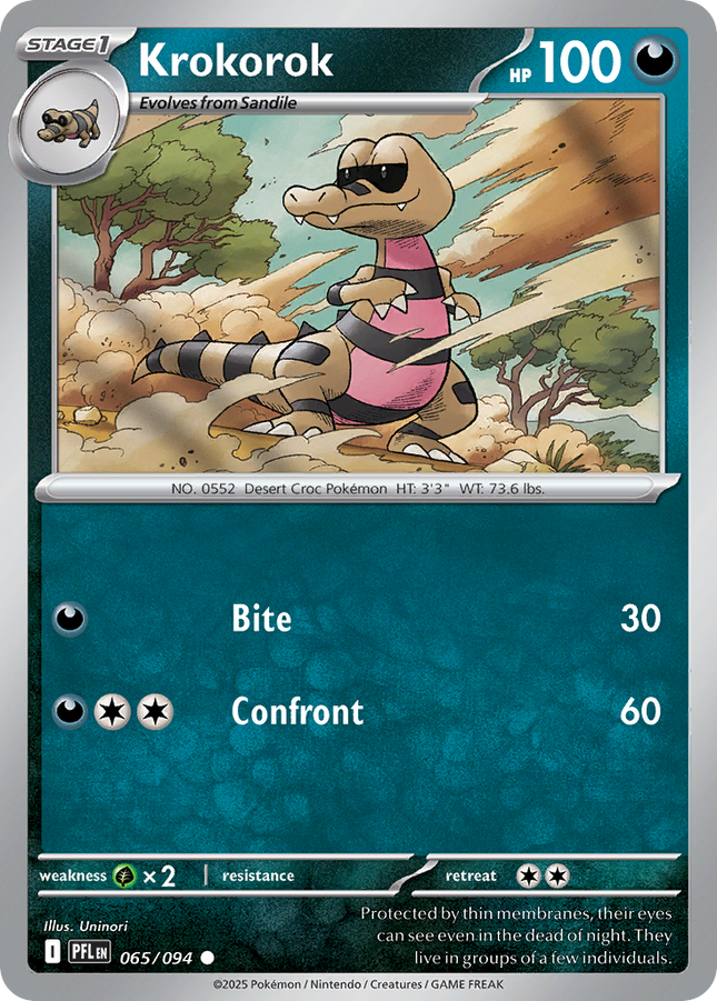 Krokorok #065/094 Common (Reverse Holofoil) / Phantasmal Flames