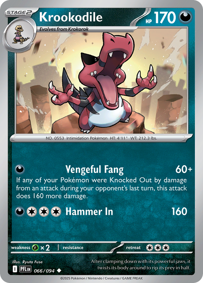 Krookodile #066/094 Uncommon (Reverse Holofoil) / Phantasmal Flames
