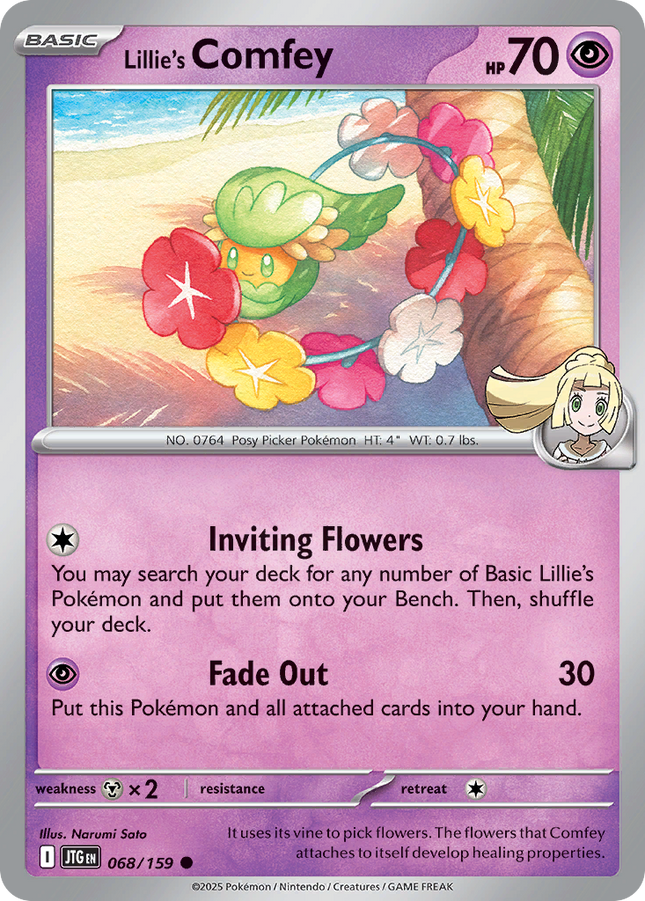 Lillie's Comfey #068/159 Common (Reverse Holofoil) / Journey Together