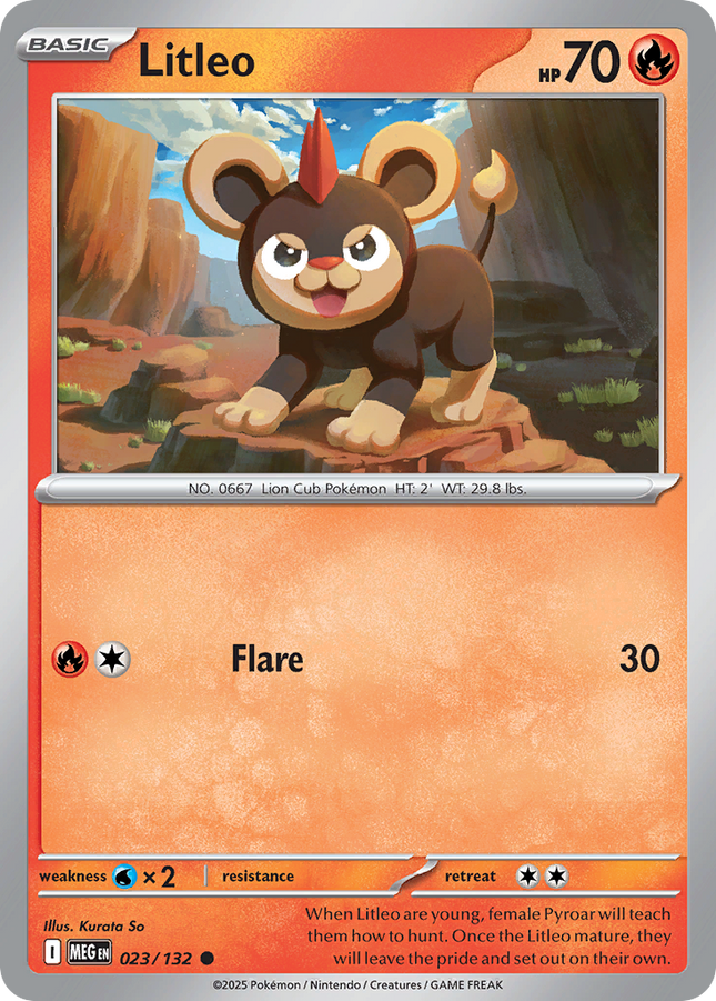 Litleo #023/132 Common (Reverse Holofoil) / Mega Evolution
