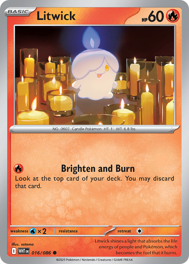 Litwick #016/086 Common (Reverse Holofoil) / White Flare