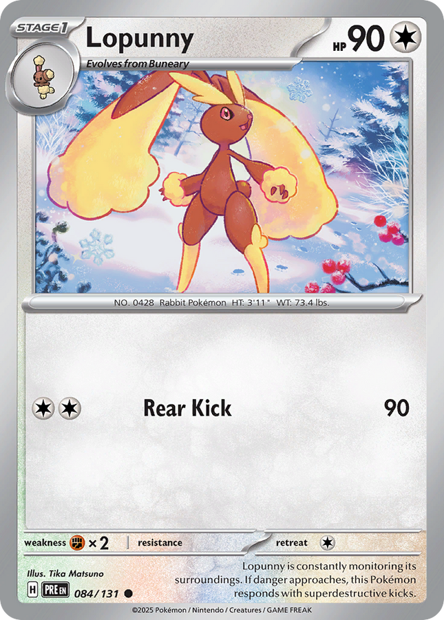 Lopunny #084/131 Common (Poke Ball Pattern) / Prismatic Evolutions