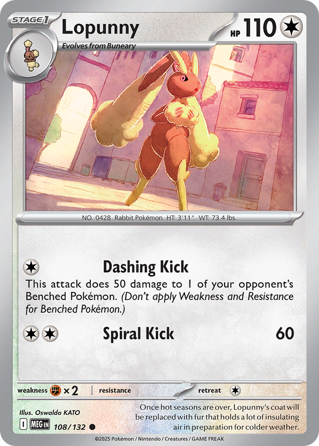 Lopunny #108/132 Common (Reverse Holofoil) / Mega Evolution