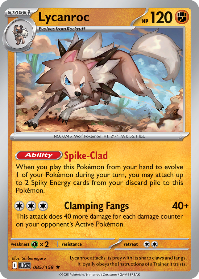 Lycanroc #085/159 Rare (Holofoil) / Journey Together
