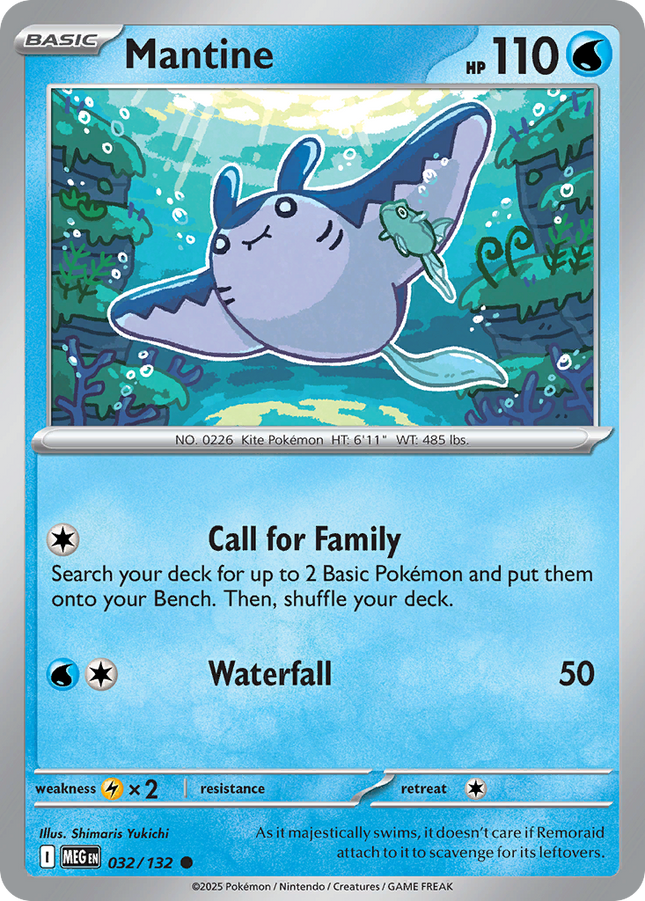 Mantine #032/132 Common / Mega Evolution