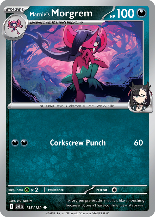 Marnie's Morgrem #135/182 Uncommon (Reverse Holofoil) / Destined Rivals