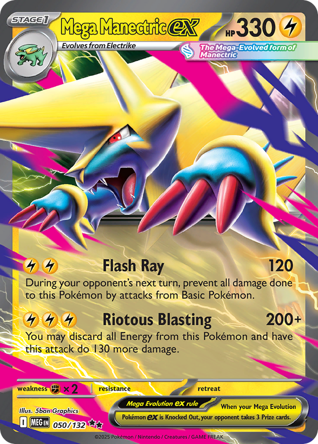Mega Manectric EX #050/132 Double Rare (Holorfoil) / Mega Evolution