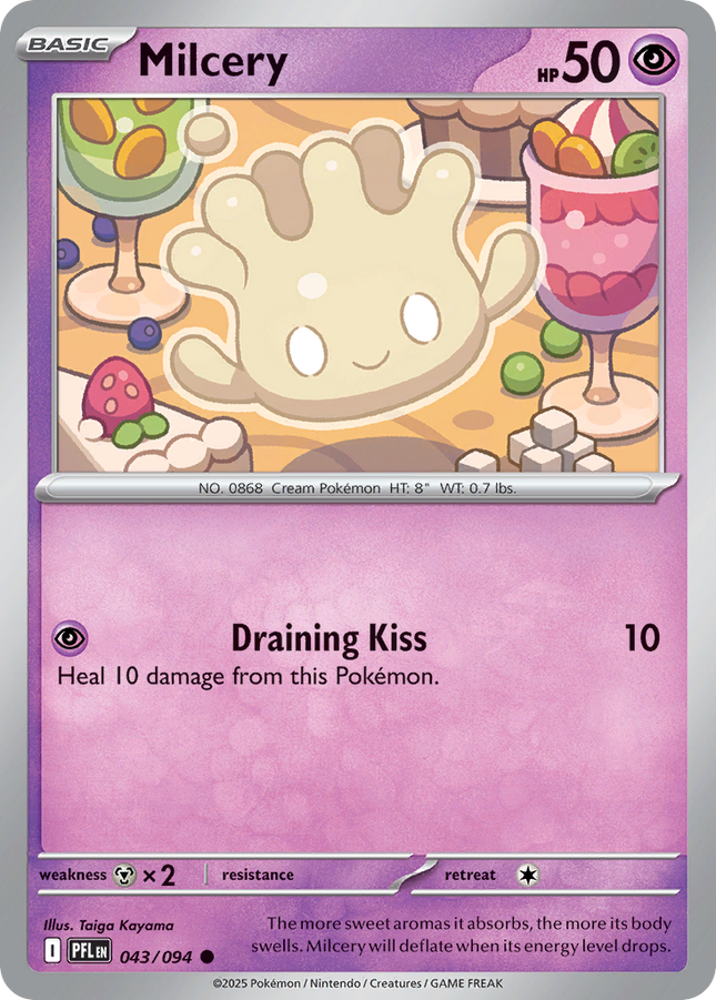 Milcery #043/094 Common (Reverse Holofoil) / Phantasmal Flames
