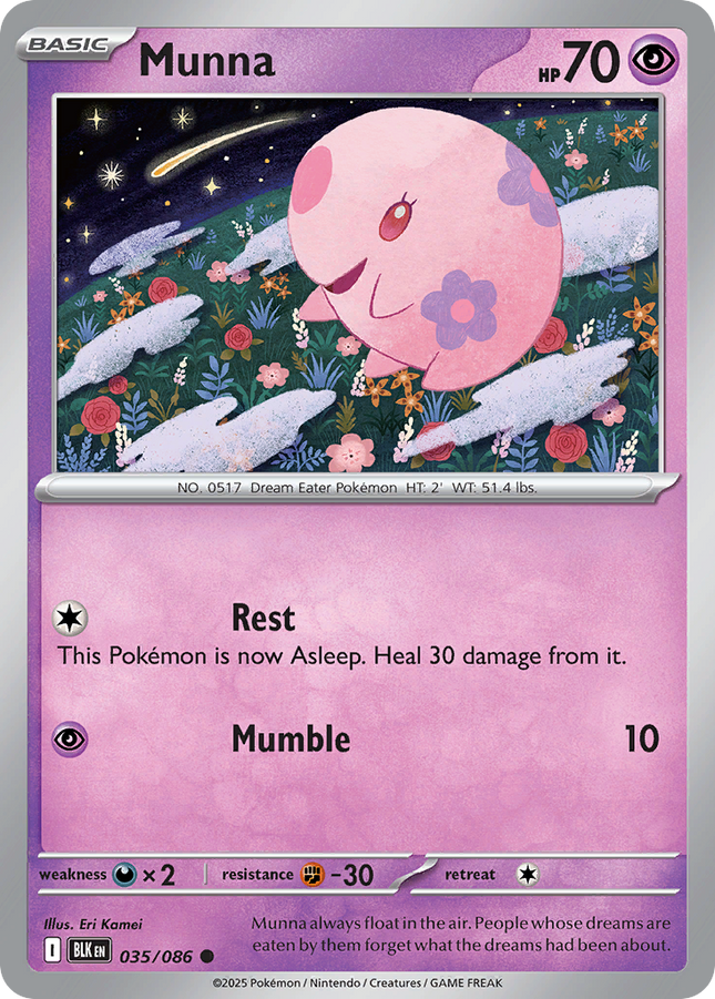Munna #035/086 Common (Reverse Holofoil) / Black Bolt
