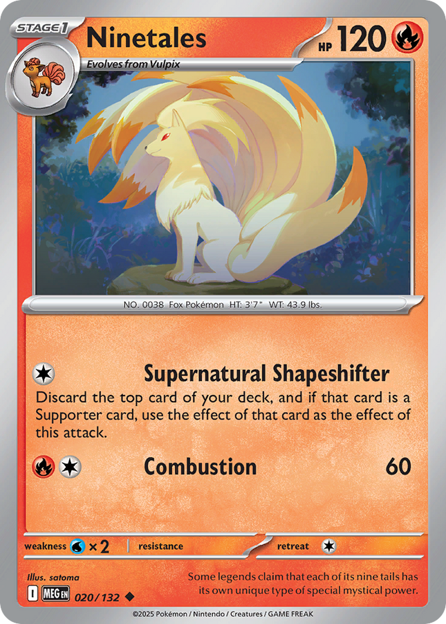 Ninetales #020/132 Uncommon (Reverse Holofoil) / Mega Evolution