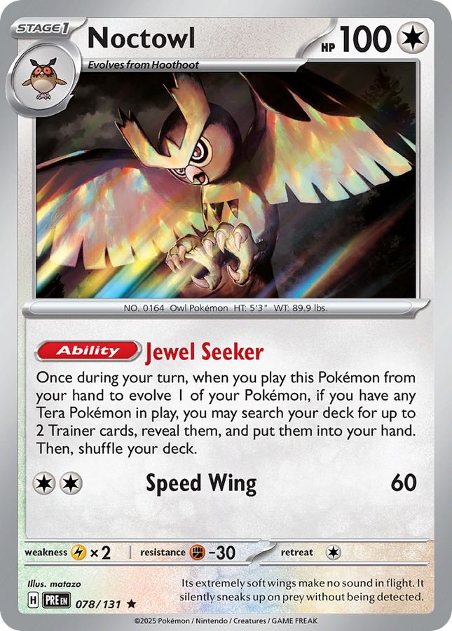 Noctowl #078/131 Rare (Reverse Holofoil) / Prismatic Evolutions
