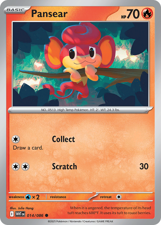 Pansear #014/086 Common (Reverse Holofoil) / White Flare