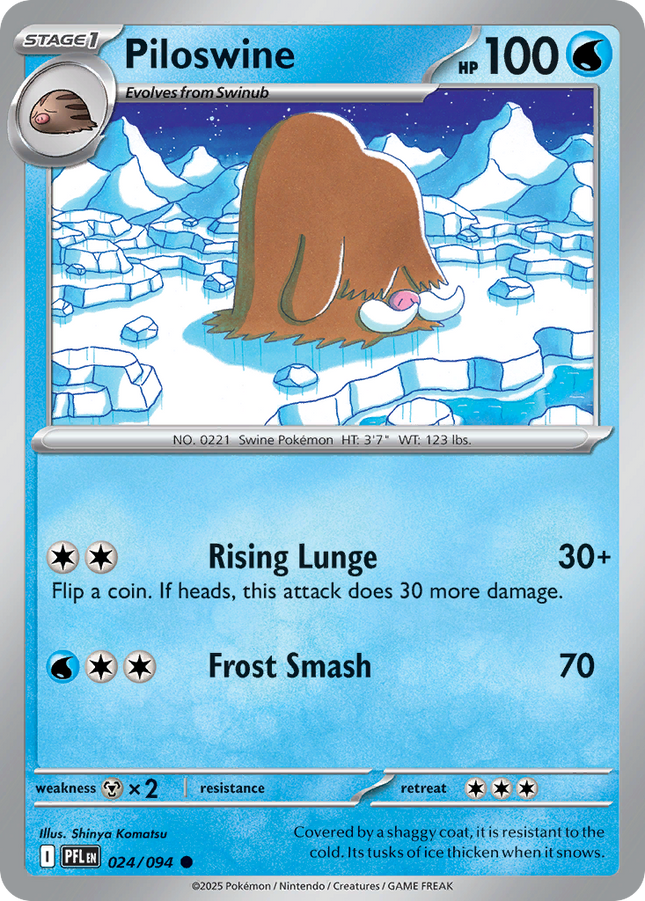 Piloswine #024/094 Common (Reverse Holofoil) / Phantasmal Flames