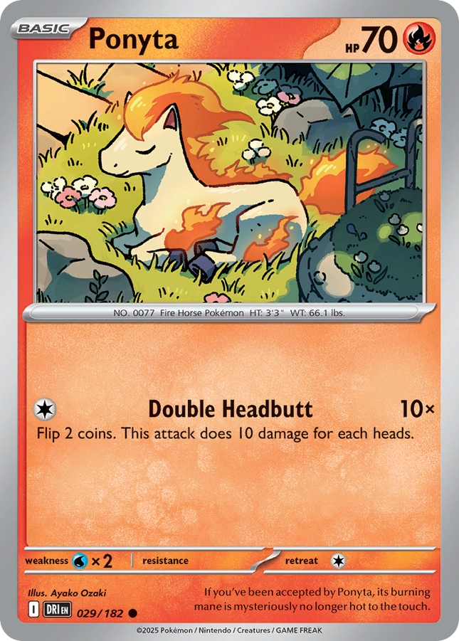 Ponyta #029/182 Common (Reverse Holofoil) / Destined Rivals