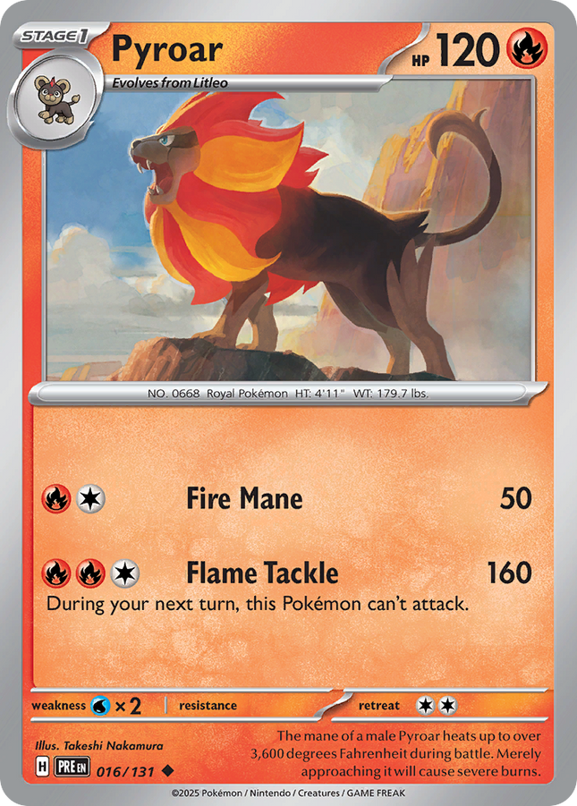 Pyroar #016/131 Uncommon (Reverse Holofoil) / Prismatic Evolutions