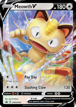 Meowth V SWSH004 Promo (Holofoil) / Sword & Shield Black Star Promos
