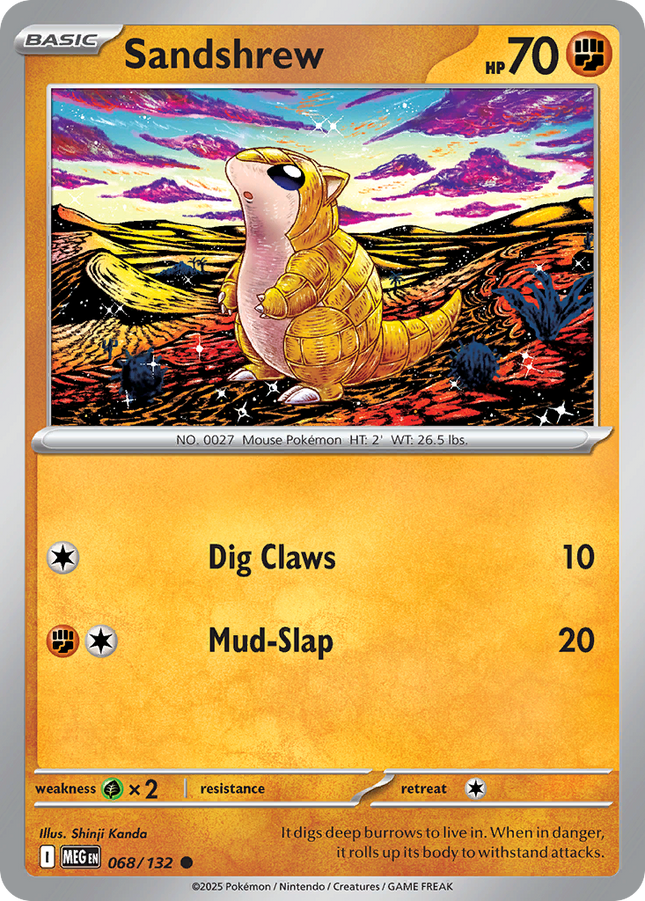 Sandshrew #068/132 Common (Reverse Holofoil) / Mega Evolution