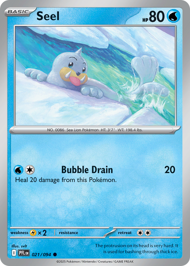 Seel #021/094 Common (Reverse Holofoil) / Phantasmal Flames