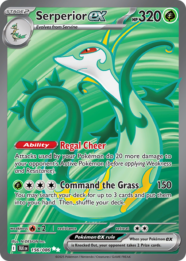 Serperior EX #156/086 Ultra Rare (Holofoil) / Black Bolt