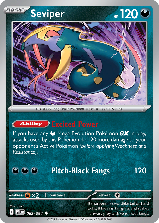 Seviper #062/094 Uncommon (Reverse Holofoil) / Phantasmal Flames