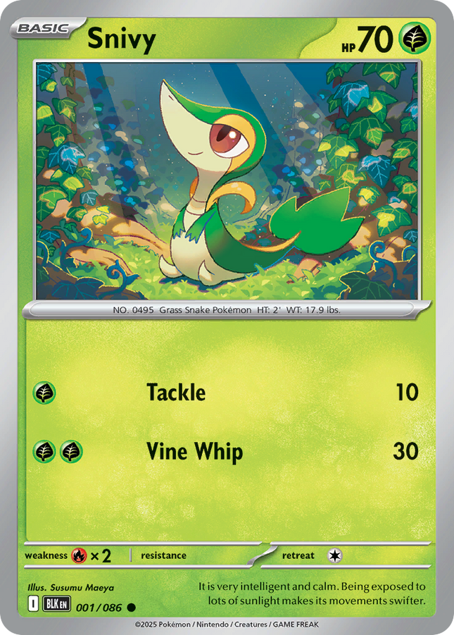 Snivy #001/086 Common (Holofoil) / Black Bolt