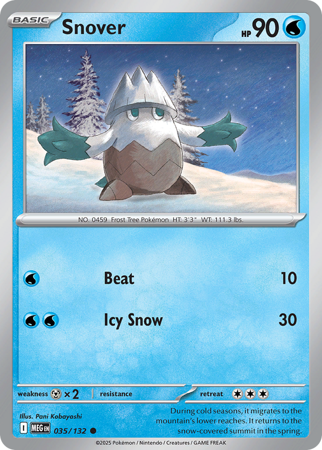 Snover #035/132 Common (Reverse Holofoil) / Mega Evolution