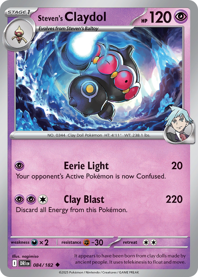 Steven's Claydol #084/182 Uncommon (Reverse Holofoil) / Destined Rivals