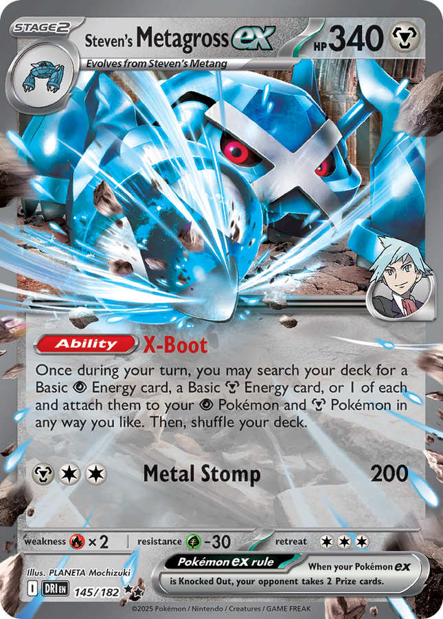 Steven's Metagross EX #145/182 Double Rare (Holofoil) / Destined Rivals
