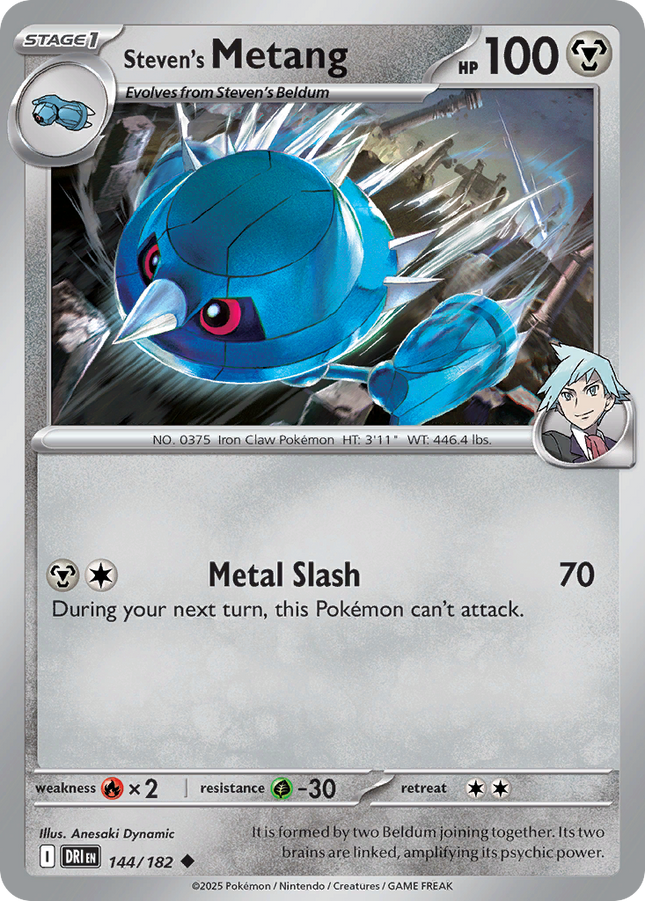 Steven's Metang #144/182 Uncommon (Reverse Holofoil) / Destined Rivals