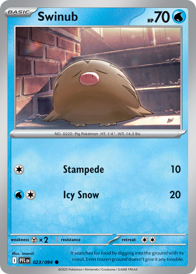 Swinub #023/094 Common (Reverse Holofoil) / Phantasmal Flames