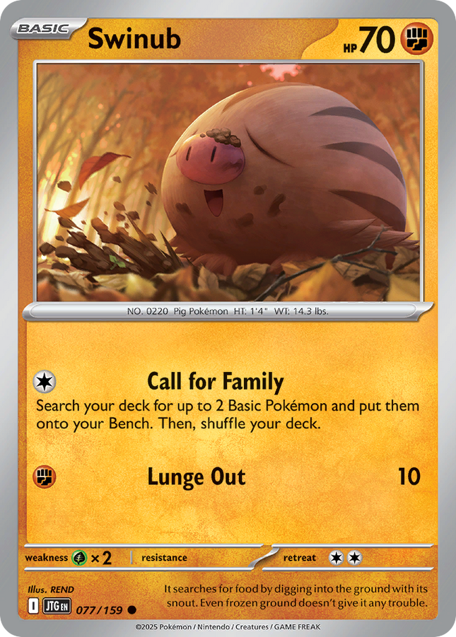 Swinub #077/159 Common (Reverse Holofoil) / Journey Together