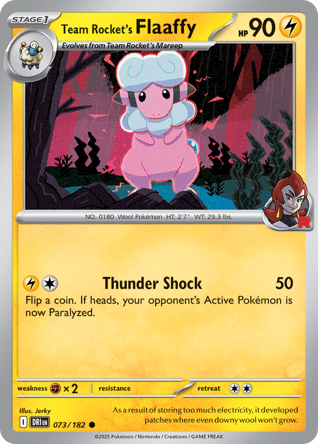 Team Rocket's Flaaffy #073/182 Common (Reverse Holofoil) / Destined Rivals