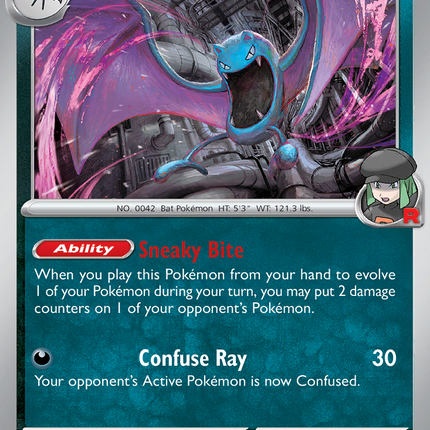 Team Rocket's Golbat #121/182 Uncommon (Reverse Holofoil) / Destined Rivals